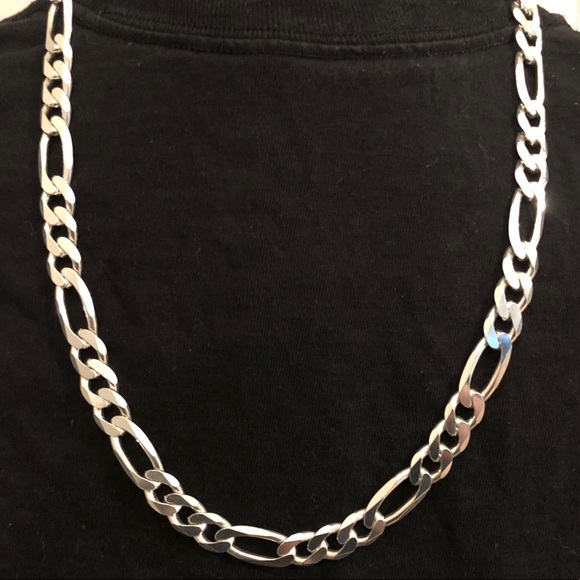 Genuine Sterling Silver Figaro Chain - Picture 2 of 14